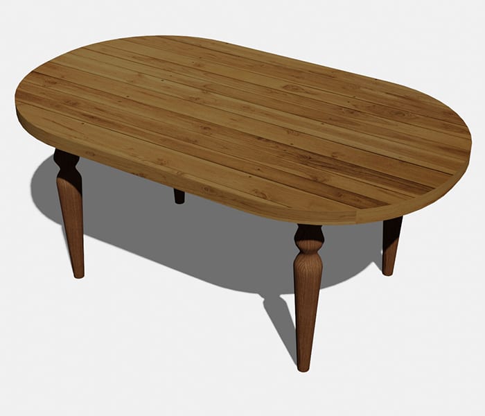Wooden Table 3D Model Free Download