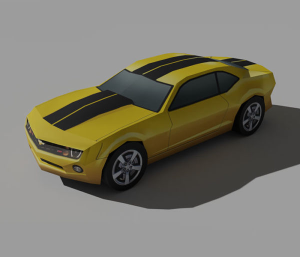 Low Poly Camaro Car 3D Model Free Download