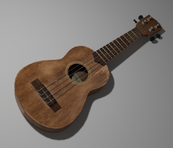 Wooden Guitar 3D Model Free Download