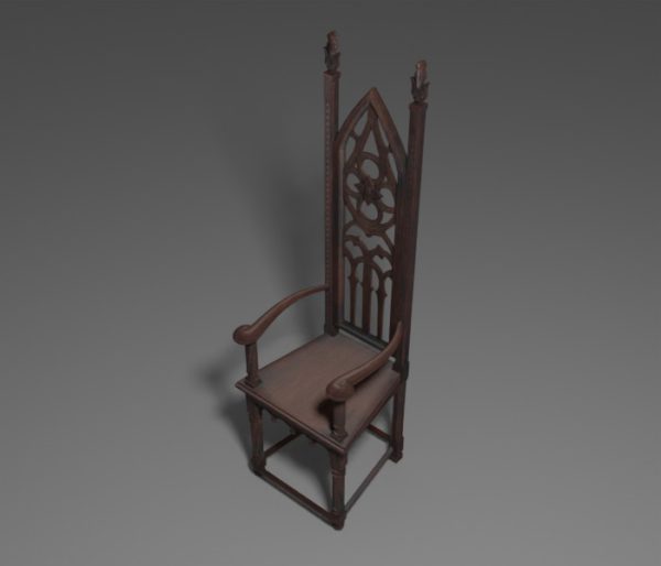 Wooden Royal Chair 3D Model Free Download