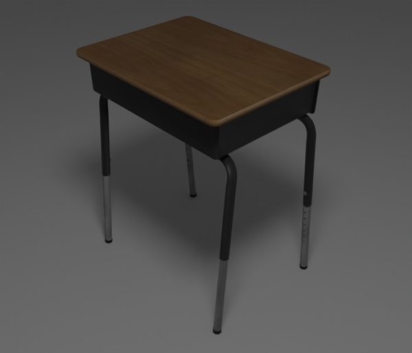 School Desk 3D Model Free Download