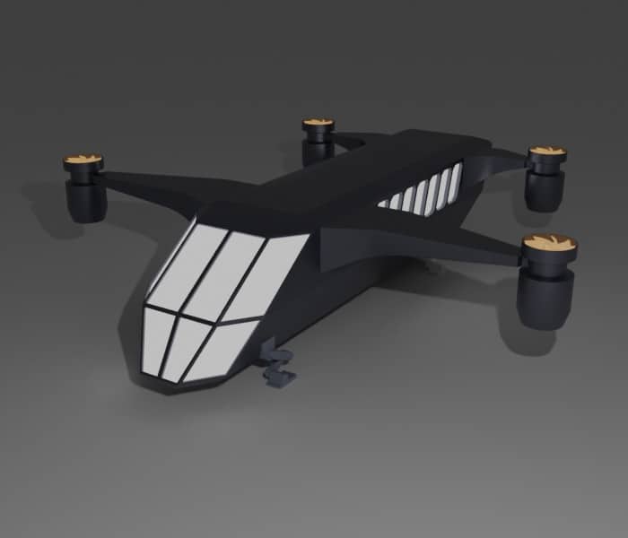 Sci-Fi Small Aircraft 3D Model Free Download