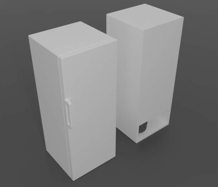 Fridge 3D Model Free Download File Formats: FBX OBJ MTL BLEND Files Count: 4 Object Count: 9 Material: YES Textures: NO Animated: NO Vertices: 1K Triangles: 2K