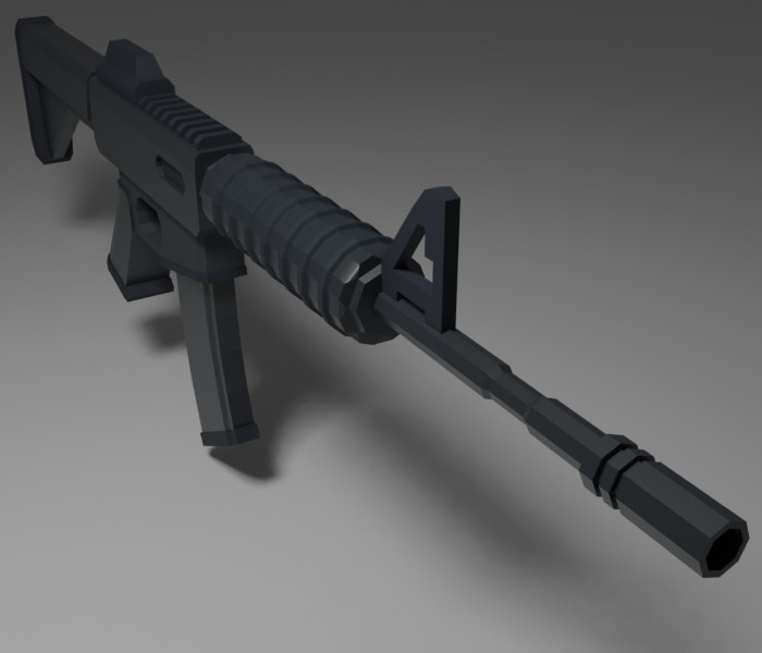 Gun Assault Rifle 3D Model Free Download