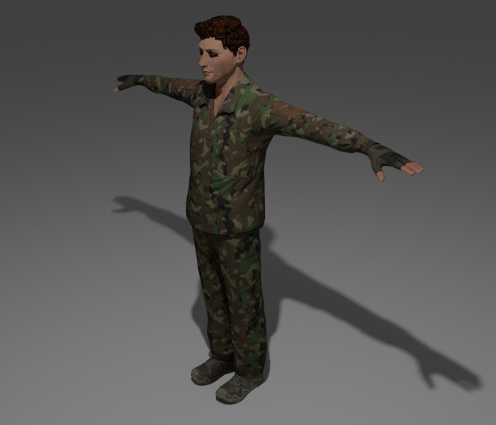 Solider Character 3D Model