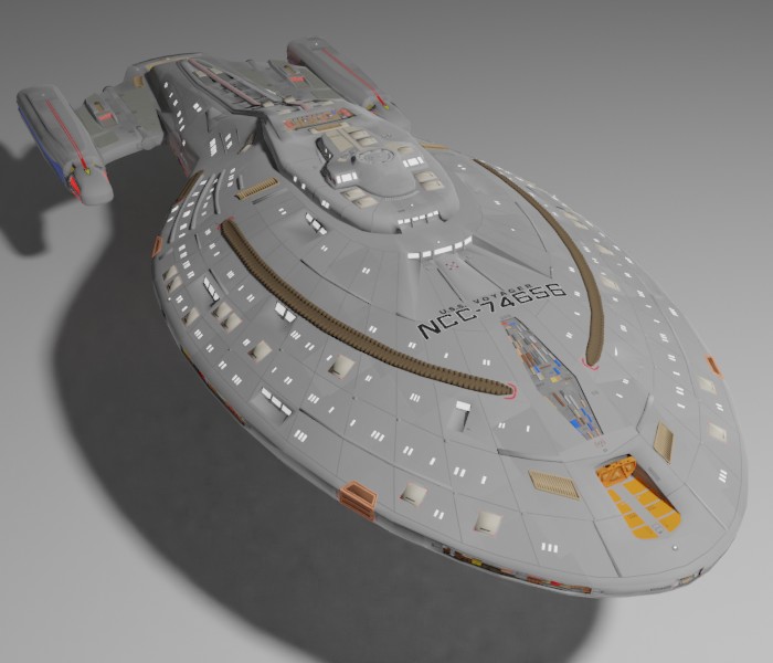 USS Voyager Spaceship NCC-74656 3D Model